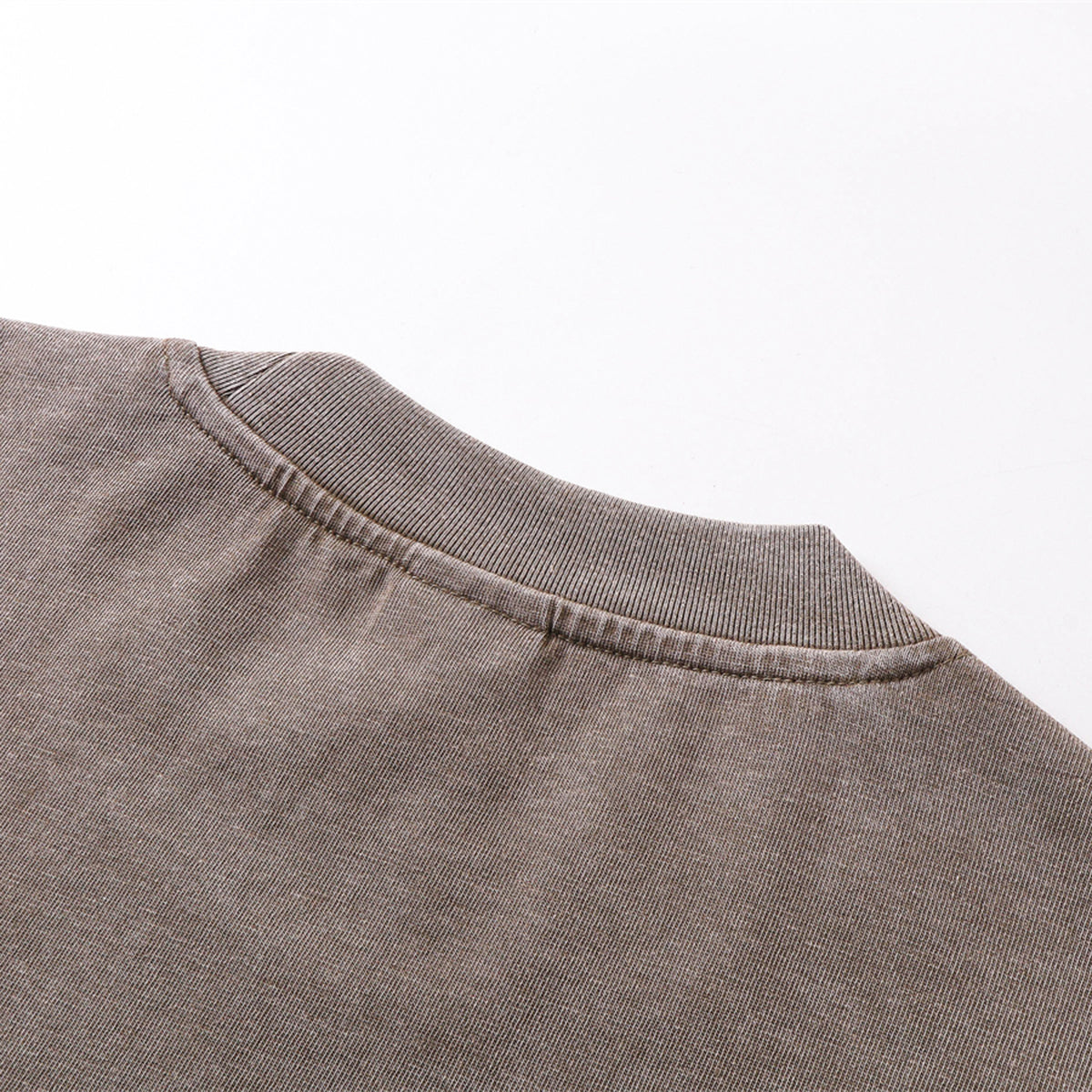 Camiseta de patchwork con bordes sin rematar, lavada, 8 oz