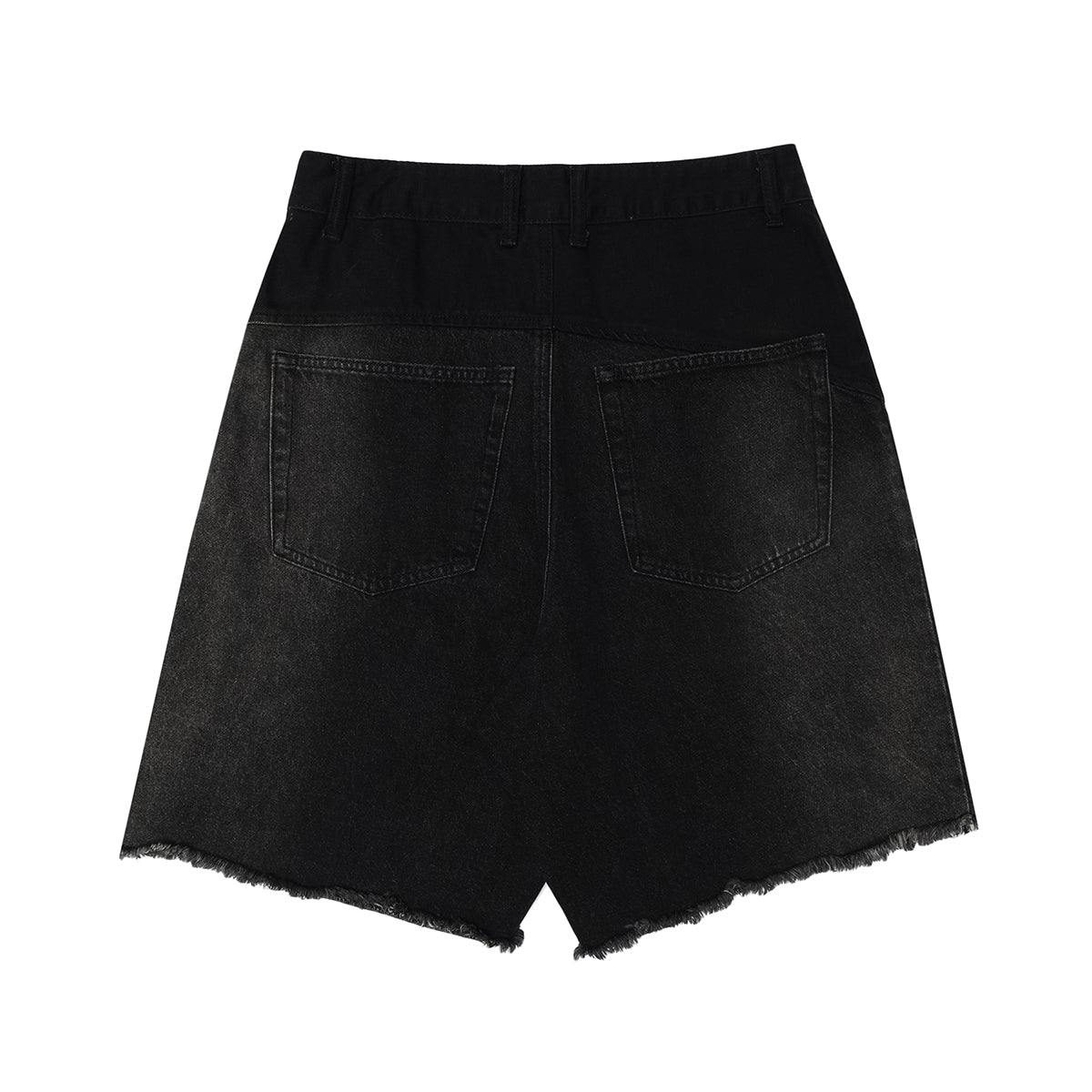Black Raw Edge Short Jeans-INNBLAC Fashion Apparel