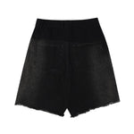 Black Raw Edge Short Jeans-INNBLAC Fashion Apparel