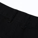 Black Raw Edge Short Jeans-INNBLAC Fashion Apparel