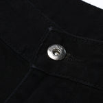 Black Raw Edge Short Jeans-INNBLAC Fashion Apparel