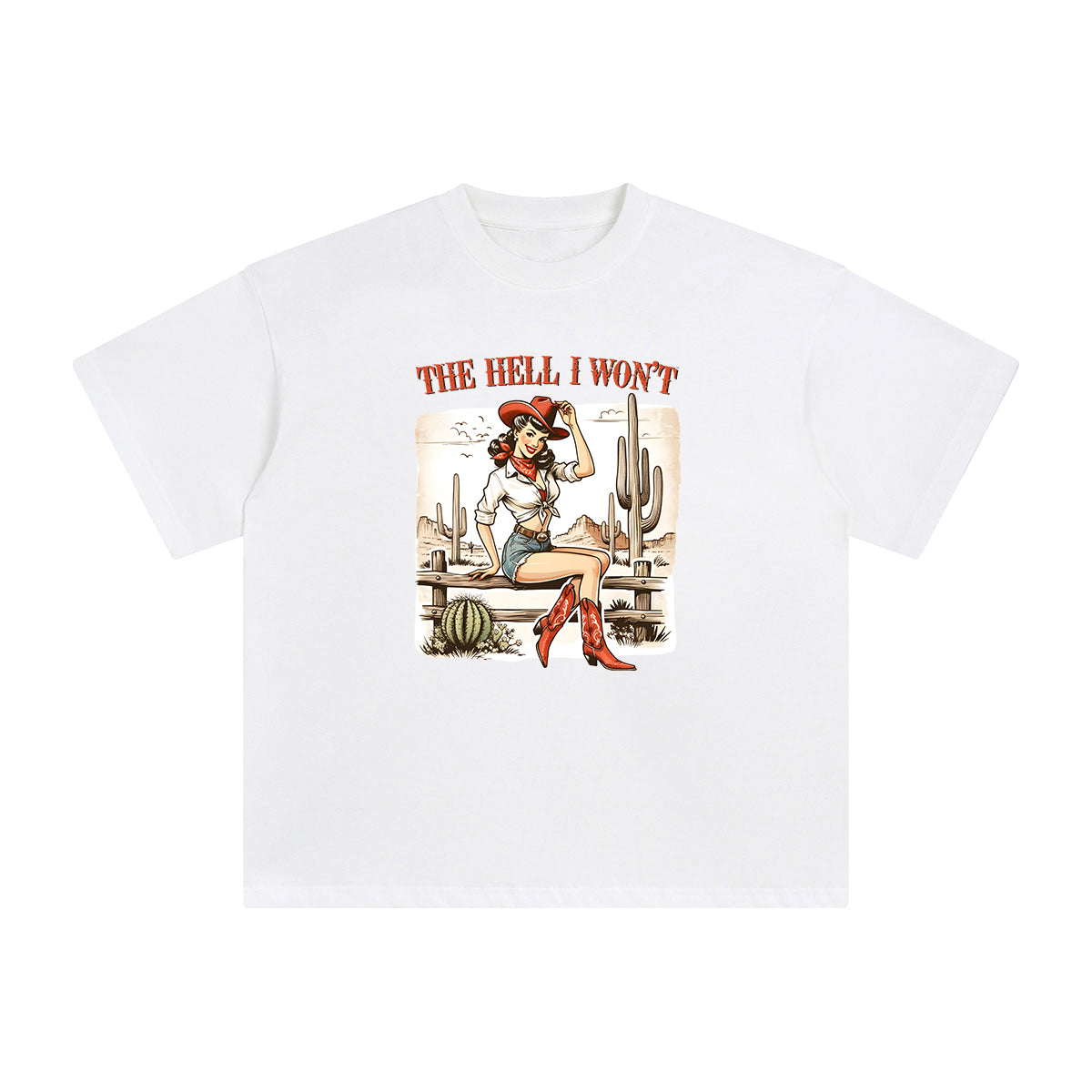 Comic Cowgirl Graphic Tee-INNBLAC Fashion Apparel