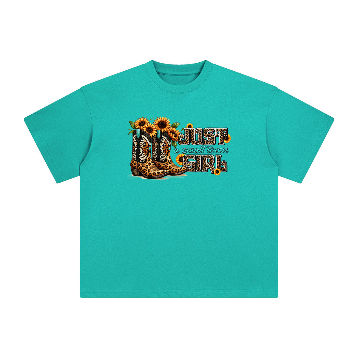 Cowgirl Boots & Sunflowers Graphic Tee-INNBLAC Fashion Apparel