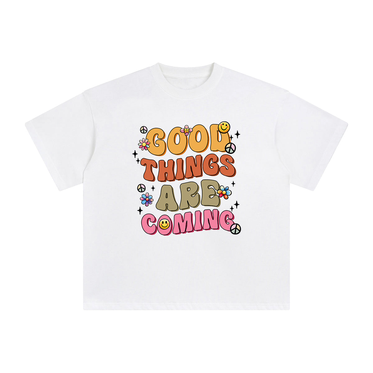 GOOD THINGS ARE COMING Graphic Tee-INNBLAC Fashion Apparel