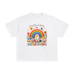 Happiness Rainbow & Flowers Graphic Tee-INNBLAC Fashion Apparel