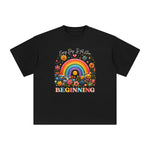 Happiness Rainbow & Flowers Graphic Tee-INNBLAC Fashion Apparel
