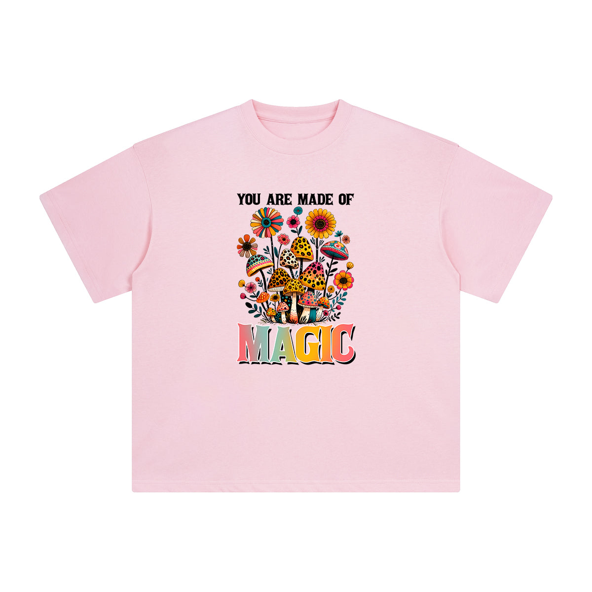 Magic Mushrooms & Flowers Graphic Tee-INNBLAC Fashion Apparel