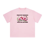 Positive Slogan & Blossom Graphic Tee-INNBLAC Fashion Apparel