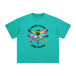 Positive Slogan & Dragonfly Graphic Tee-INNBLAC Fashion Apparel