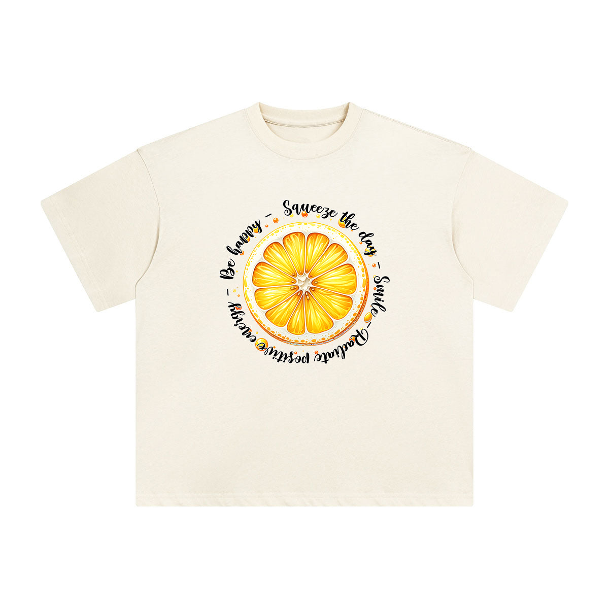 Positive Slogan & Lemon Graphic Tee-INNBLAC Fashion Apparel