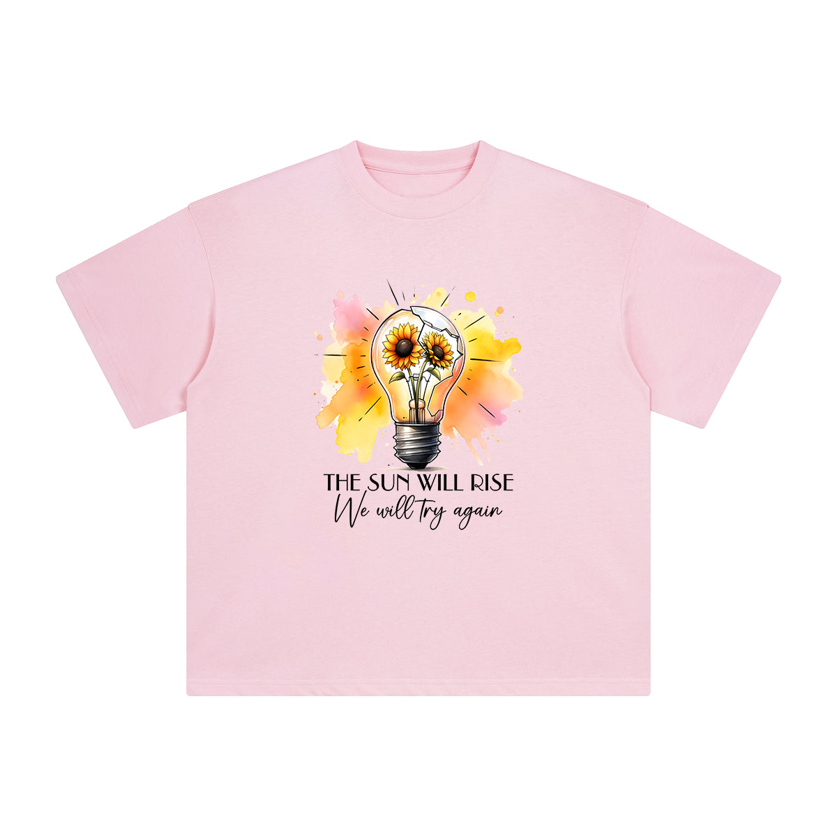 Positive Slogan & Sunflower Graphic Tee-INNBLAC Fashion Apparel