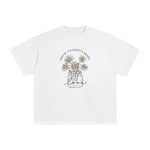 Slogan & Daisies Graphic Tee-INNBLAC Fashion Apparel