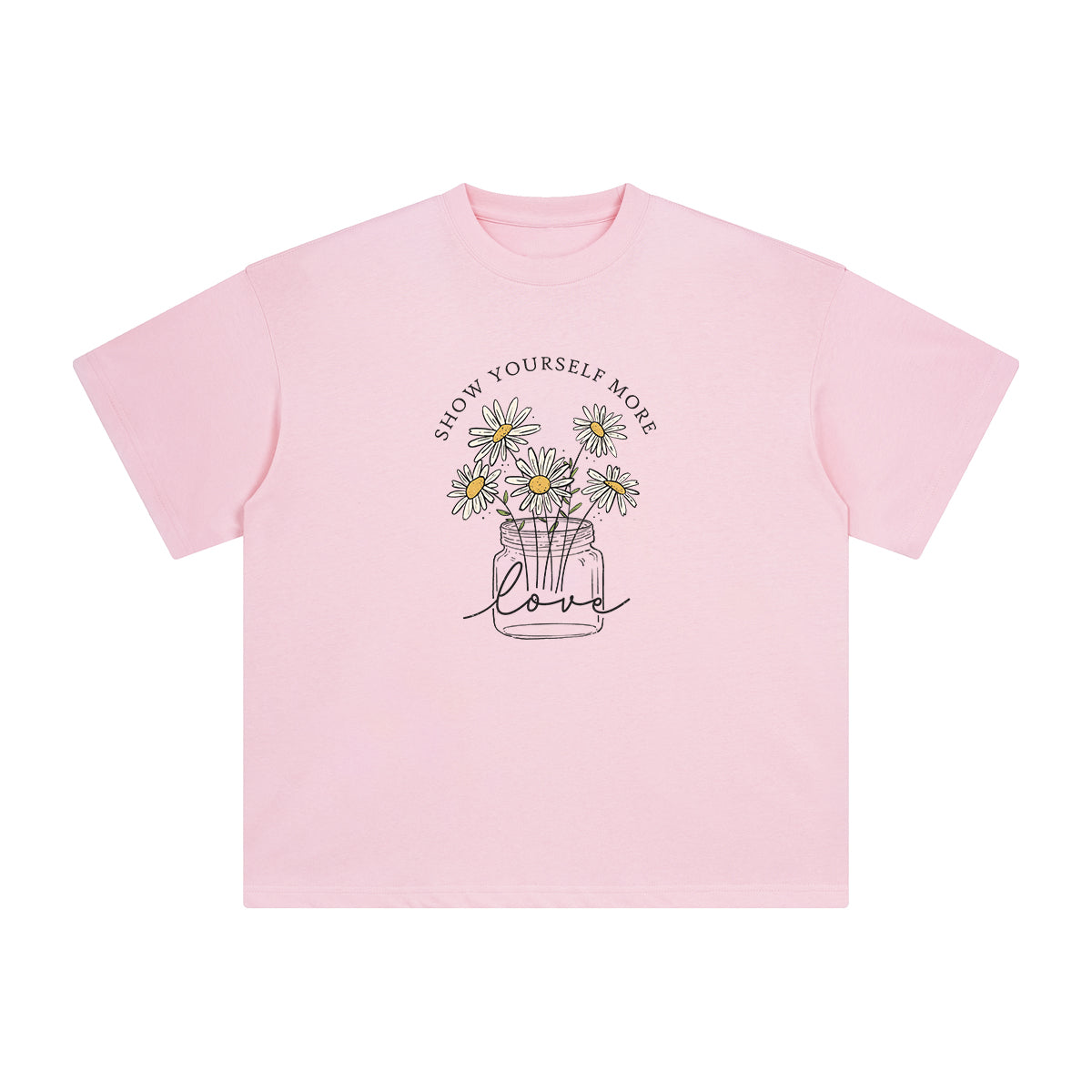 Slogan & Daisies Graphic Tee-INNBLAC Fashion Apparel