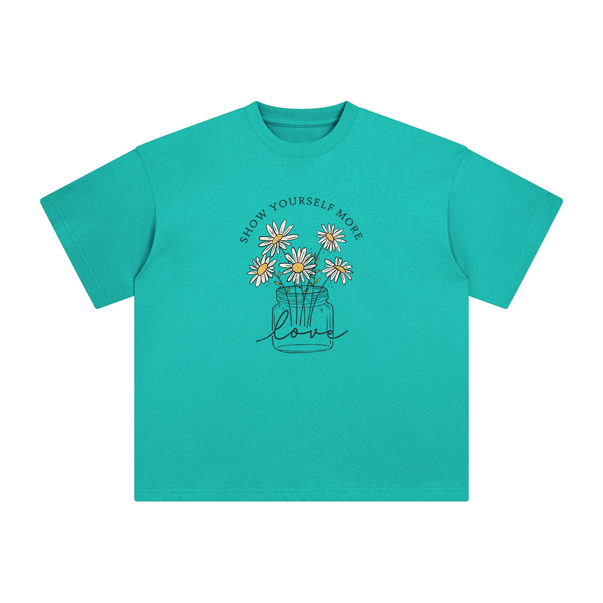 Slogan & Daisies Graphic Tee-INNBLAC Fashion Apparel