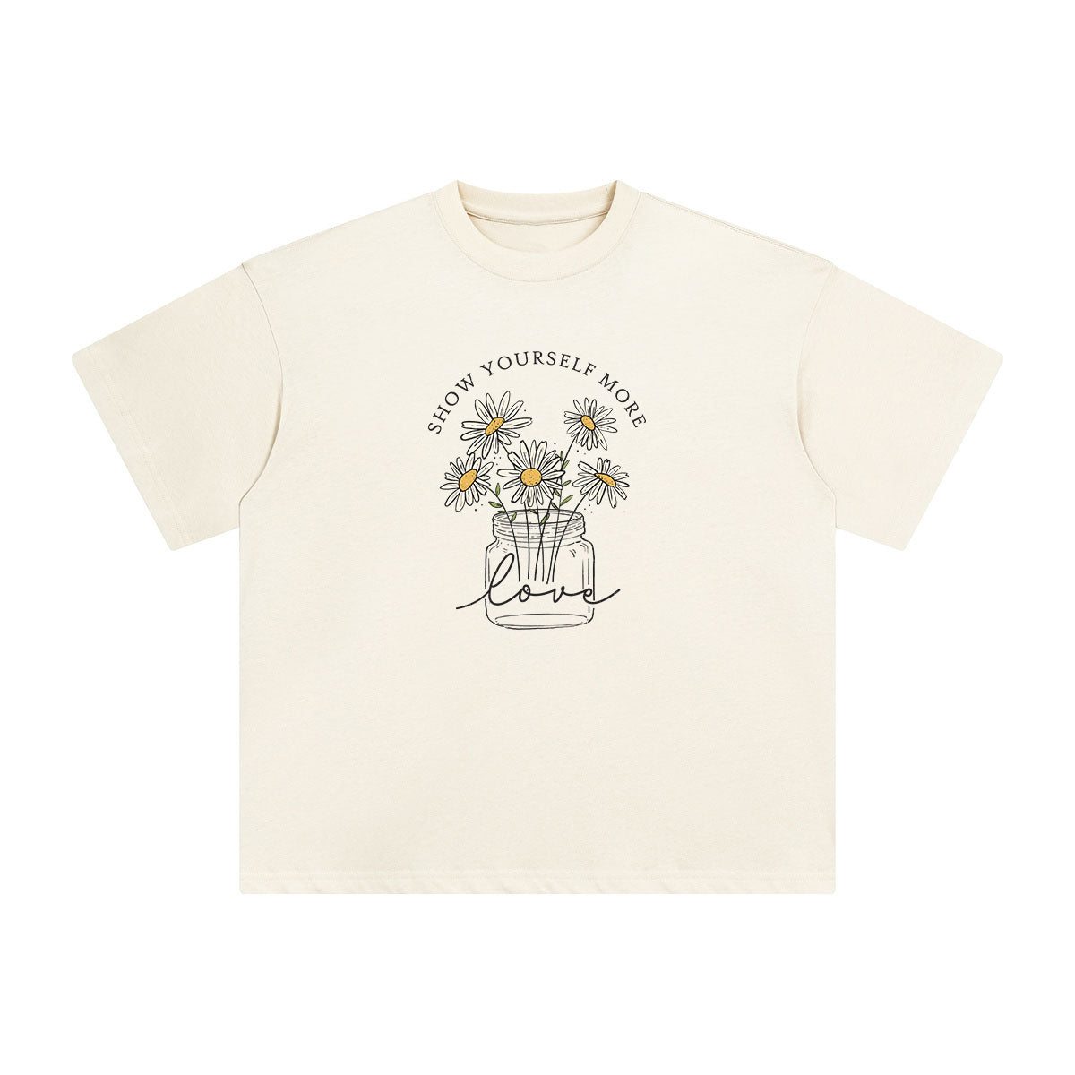 Slogan & Daisies Graphic Tee-INNBLAC Fashion Apparel