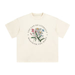 Slogan & Flowers Graphic Tee-INNBLAC Fashion Apparel