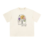Slogan & Flowers Graphic Tee-INNBLAC Fashion Apparel