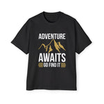 ADVENTURE AWAITS GO FIND IT Mountain Graphic Tee-INNBLAC Fashion Apparel
