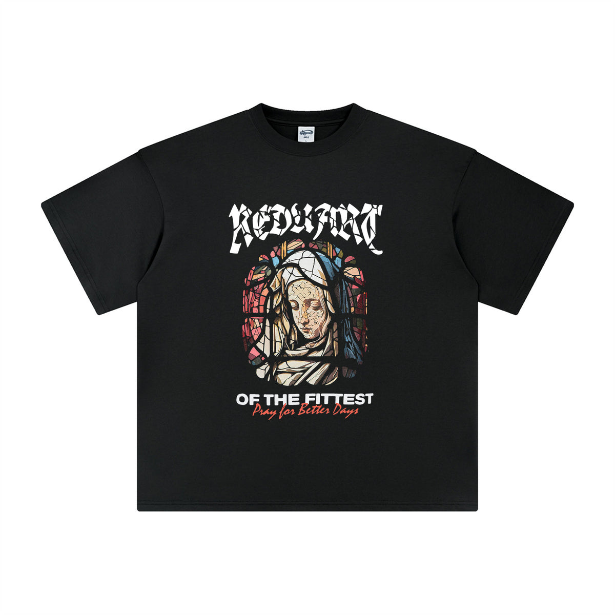 Abstract Stained Glass Nun Graphic Tee-INNBLAC Fashion Apparel