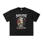 Abstract Stained Glass Nun Graphic Tee-INNBLAC Fashion Apparel