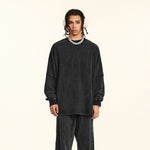 Acid Wash Distressed Long Sleeve Tshirt-INNBLAC Fashion Apparel