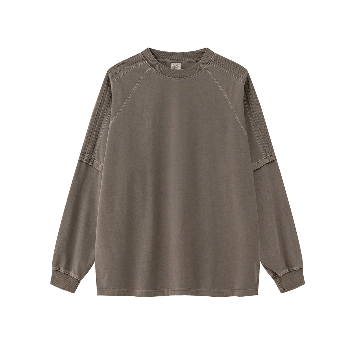 Acid Wash Distressed Long Sleeve Tshirt-INNBLAC Fashion Apparel