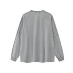 Acid Wash Distressed Long Sleeve Tshirt-INNBLAC Fashion Apparel