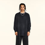 Acid Wash Distressed Sweatshirt-INNBLAC Fashion Apparel