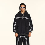 Acid Wash Thick Contrast Stitch Hoodie-INNBLAC Fashion Apparel