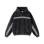 Acid Wash Thick Contrast Stitch Hoodie-INNBLAC Fashion Apparel