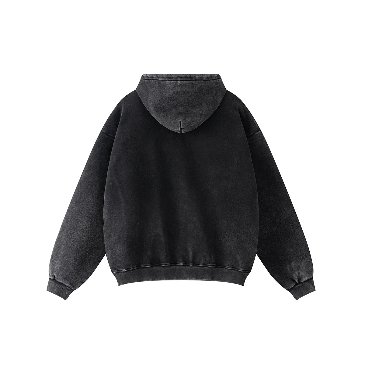Acid Wash Thick Contrast Stitch Hoodie-INNBLAC Fashion Apparel