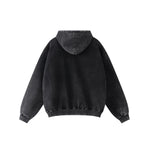 Acid Wash Thick Contrast Stitch Hoodie-INNBLAC Fashion Apparel