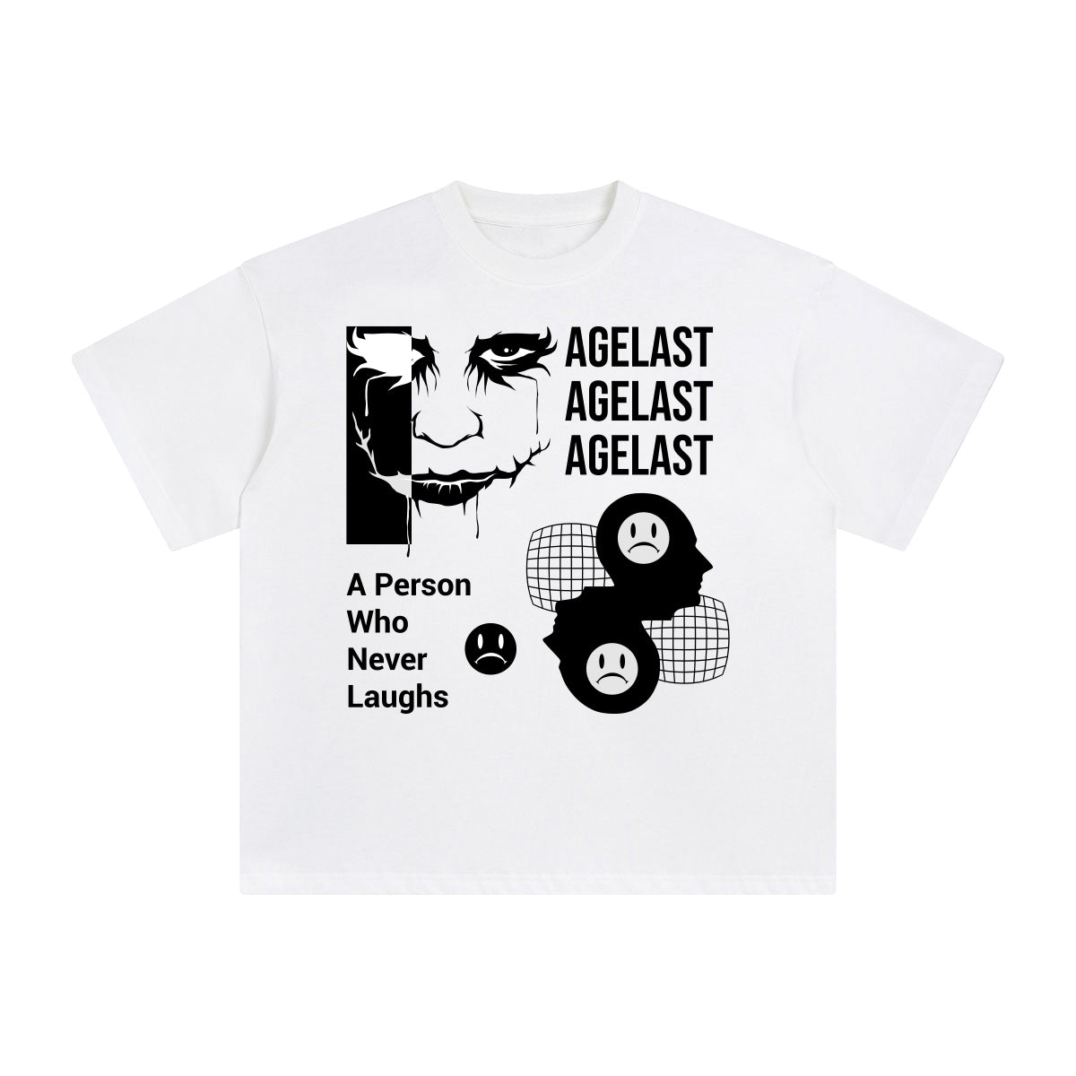 Agelast A Person Who Never Laughs Abstract Graphic Tee-INNBLAC Fashion Apparel