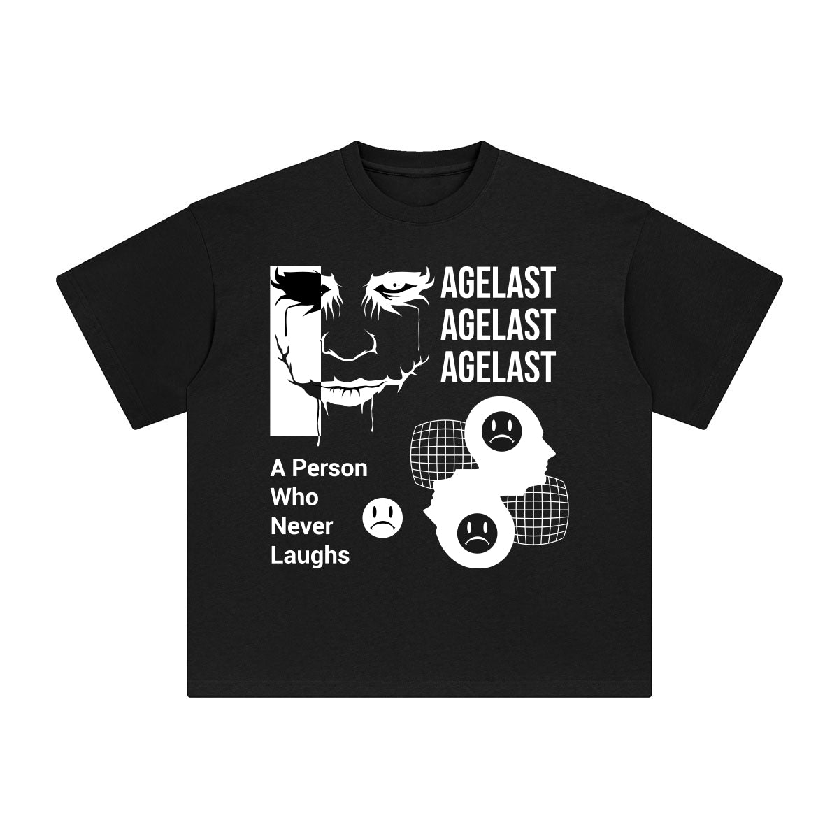 Agelast A Person Who Never Laughs Abstract Graphic Tee-INNBLAC Fashion Apparel