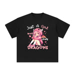 Anime Dragons Girl Graphic Tee-INNBLAC Fashion Apparel