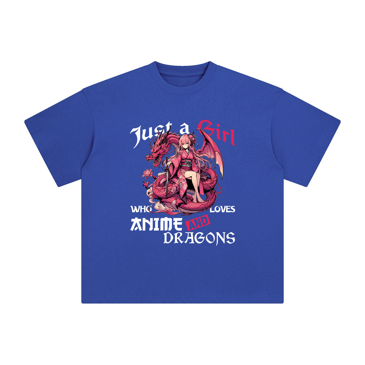 Anime Girl And Dragons Graphic Tee-INNBLAC Fashion Apparel