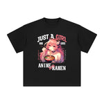 Anime Girl And Ramen Graphic Tee-INNBLAC Fashion Apparel