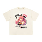 Anime Girl And Ramen Graphic Tee-INNBLAC Fashion Apparel