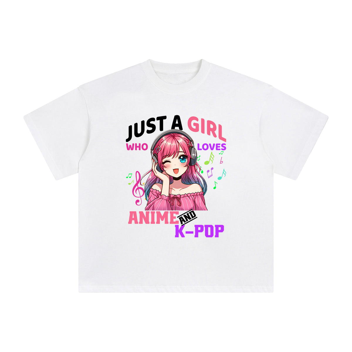Anime Girl and K-Pop Graphic Tee-INNBLAC Fashion Apparel