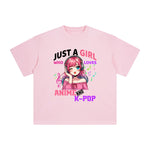 Anime Girl and K-Pop Graphic Tee-INNBLAC Fashion Apparel