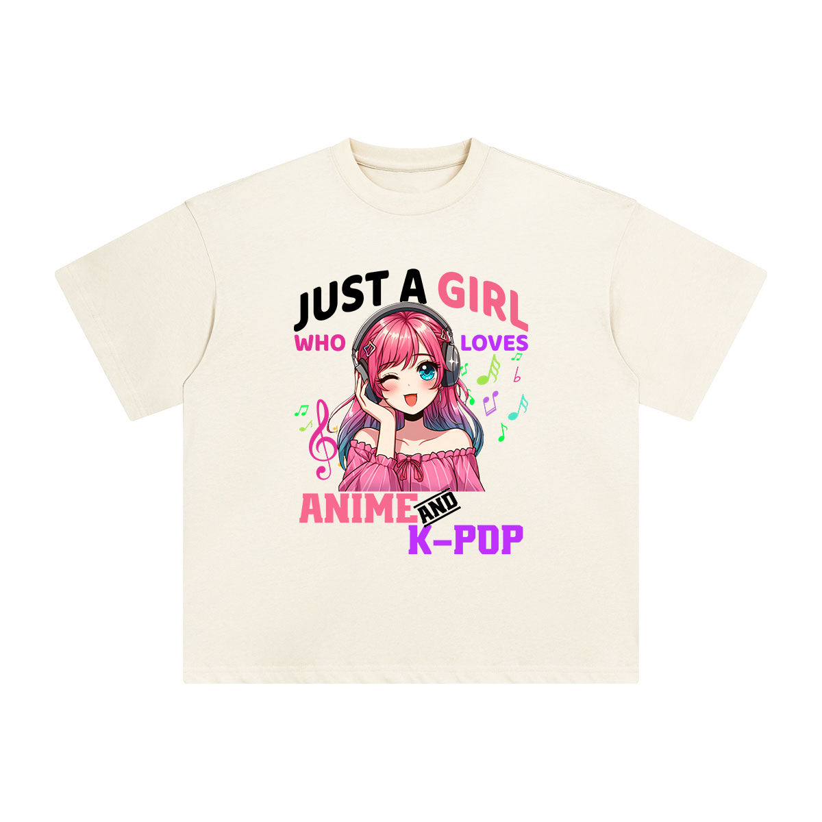 Anime Girl and K-Pop Graphic Tee-INNBLAC Fashion Apparel