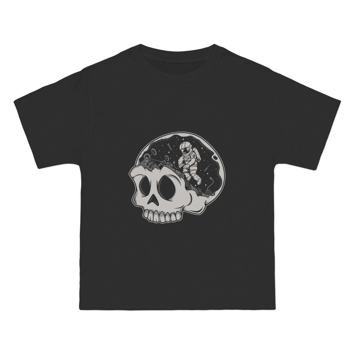 Astronaut Repairs Skull Brain Graphic Tee-INNBLAC Fashion Apparel