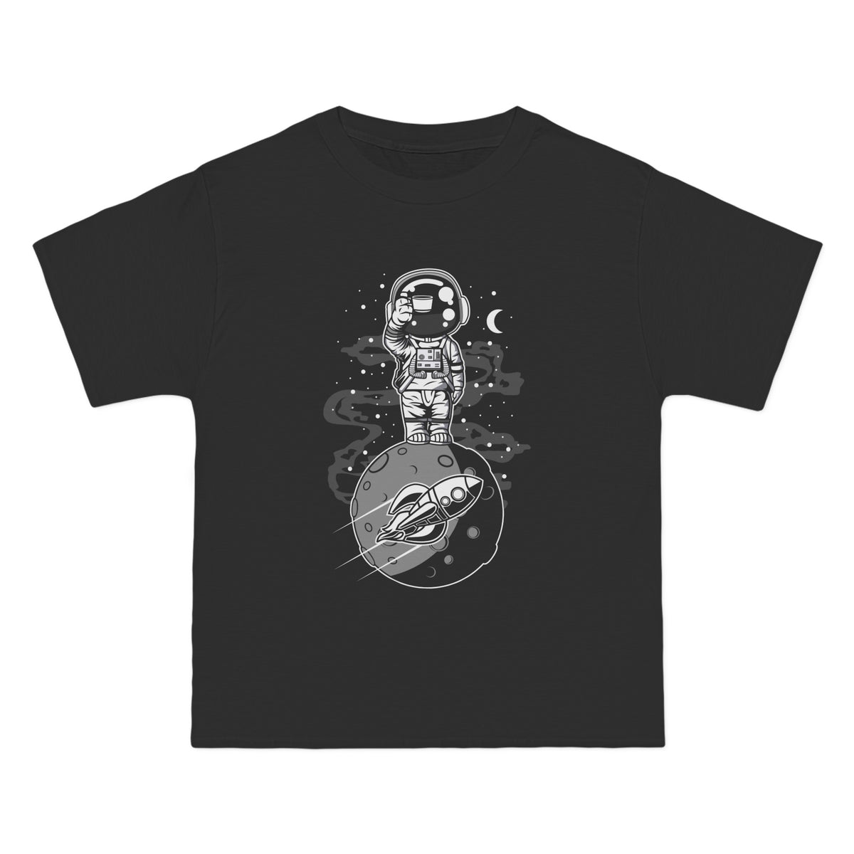 Astronaut Standing On The Moon Graphic Tee-INNBLAC Fashion Apparel