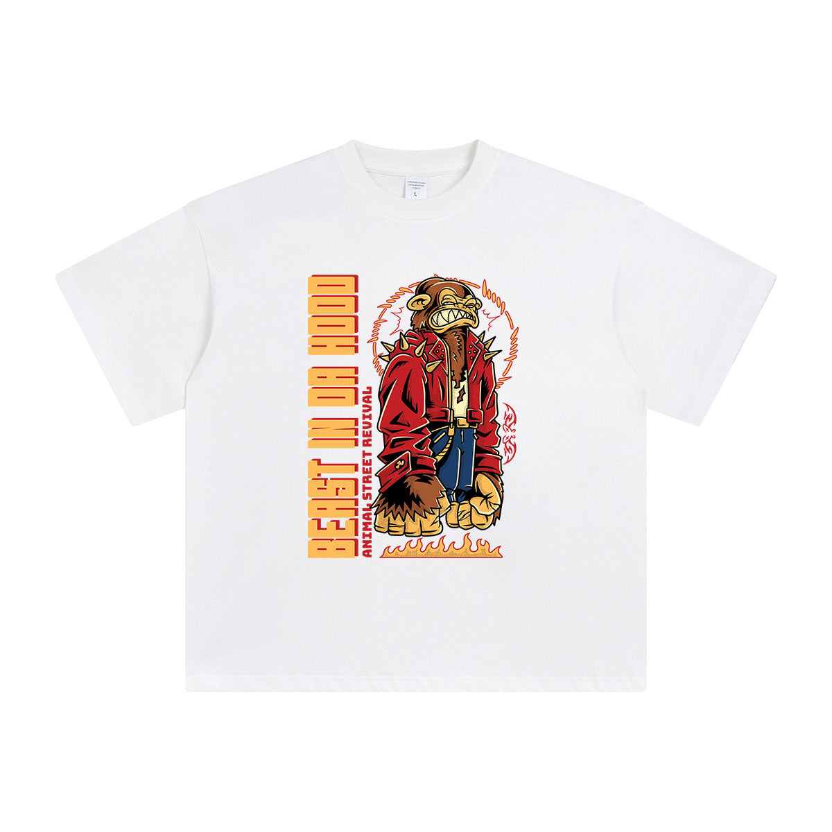 Beast in Da Hood Streetwear Graphic Tee-INNBLAC Fashion Apparel