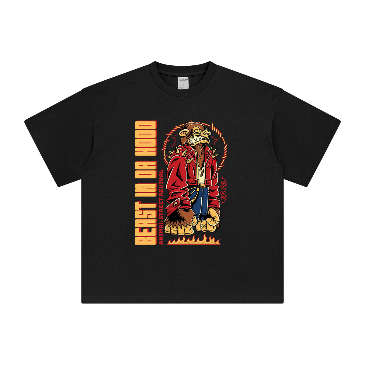 Beast in Da Hood Streetwear Graphic Tee-INNBLAC Fashion Apparel