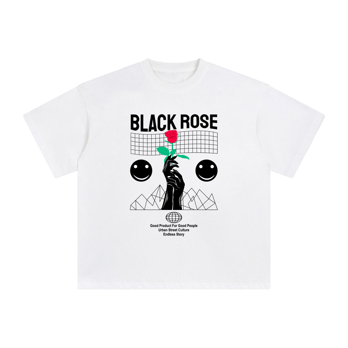 Black Rose Abstract Art Graphic Tee-INNBLAC Fashion Apparel