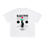 Black Rose Abstract Art Graphic Tee-INNBLAC Fashion Apparel