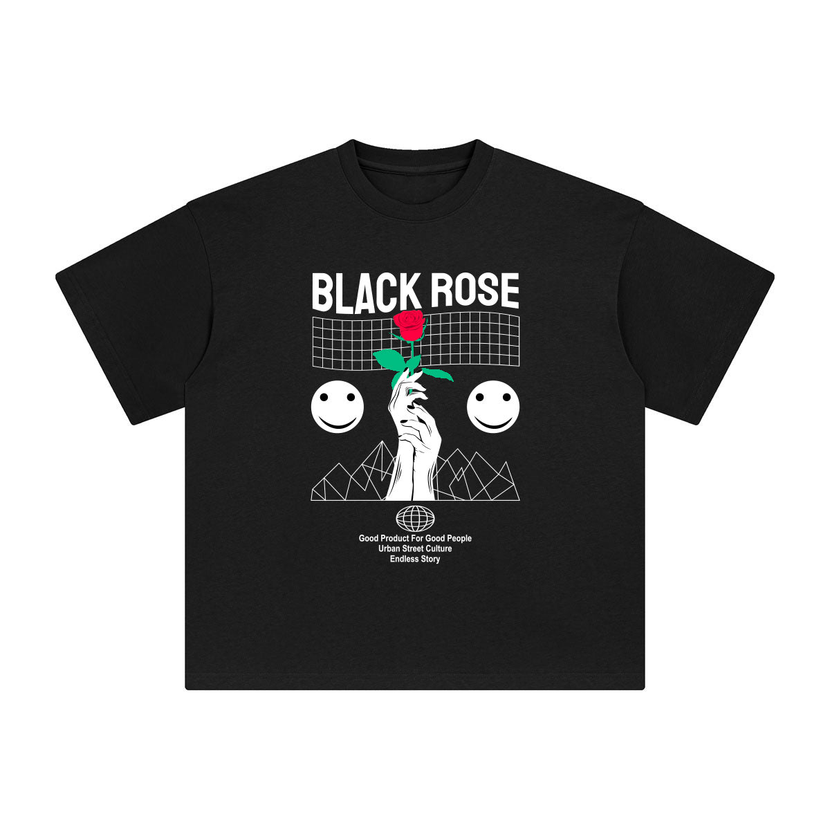 Black Rose Abstract Art Graphic Tee-INNBLAC Fashion Apparel