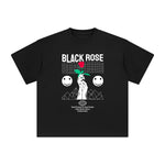 Black Rose Abstract Art Graphic Tee-INNBLAC Fashion Apparel