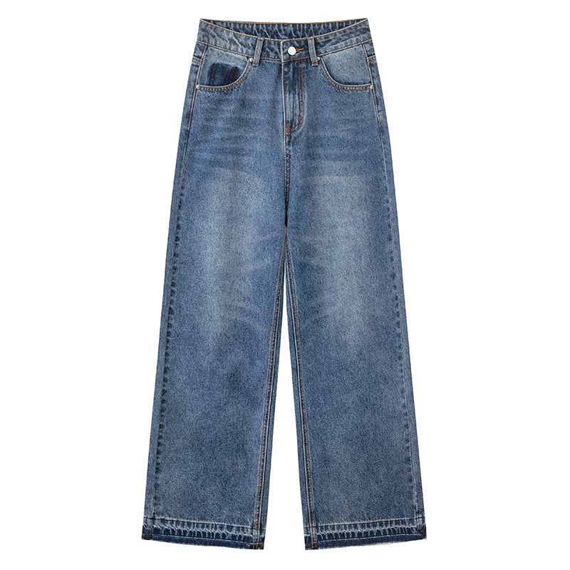 Blue Whiskers Baggy Jeans-INNBLAC Fashion Apparel